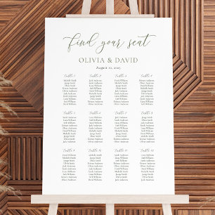Sage Script Color 12 Tabelle Hochzeitstabelle Poster