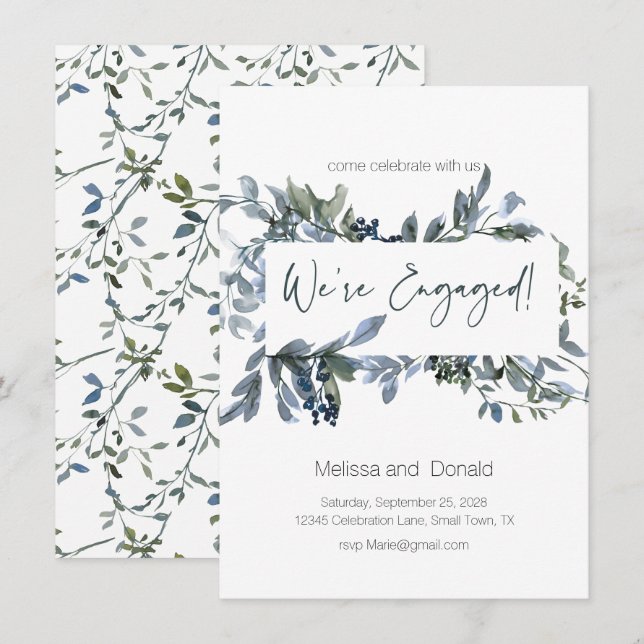 Sage Silver Green Elegante Verlobung (Vorne/Hinten)