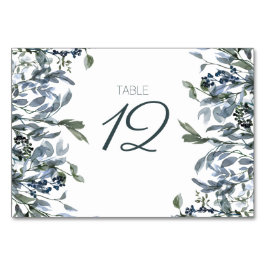 Sage Silver Green Floral Mariage Numéro de table