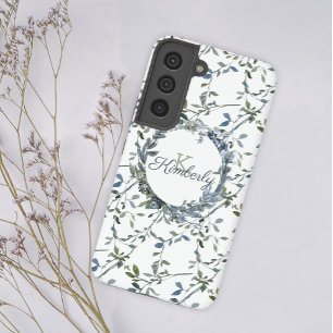 Sage Silver Green Floral Samsung Galaxy Hülle
