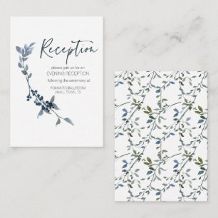 Sage Silver Green Floral Wedding Card Begleitkarte