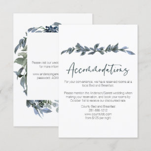 Sage Silver Green Floral Wedding Card Begleitkarte