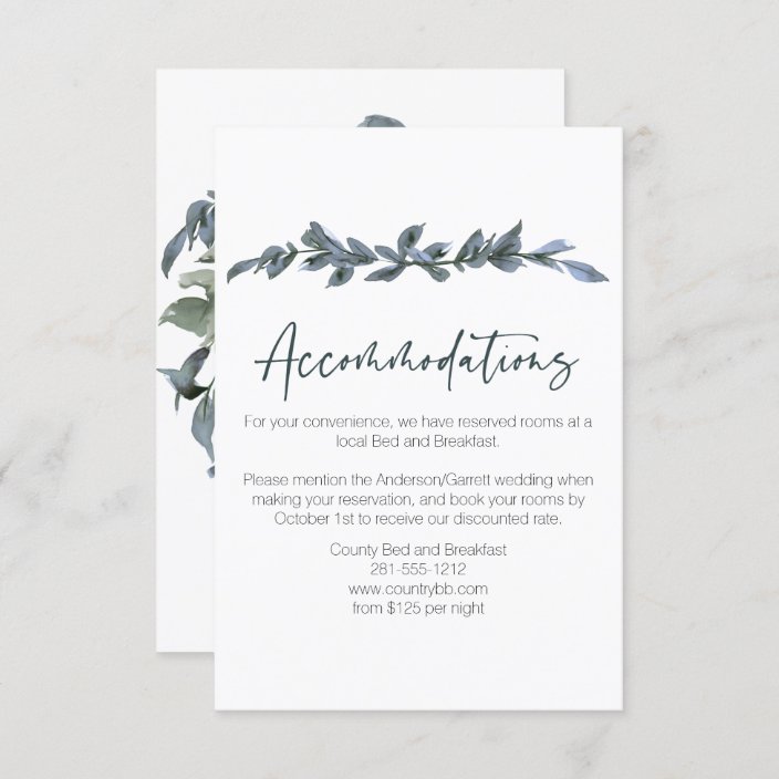 Sage Silver Green Floral Wedding Card Begleitkarte | Zazzle.ch