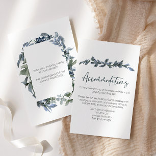 Sage Silver Green Floral Wedding Card Begleitkarte