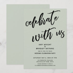 Sage Simple Feiern Sie mit uns Hochzeitsempfang Einladung