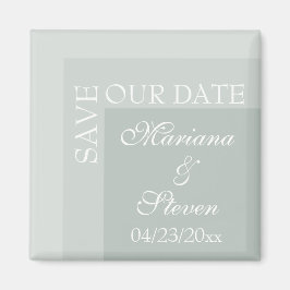 Sage Simple Modern Chic Script Wedding Magnet