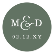 Sage Simple Modern Monogram Wedding