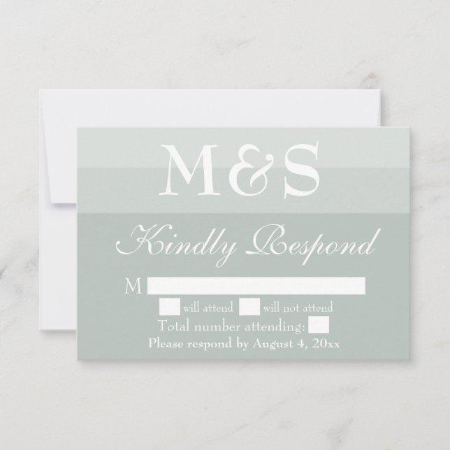 Sage Simple Modern Script Wedding RSVP Card Dankeskarte (Vorderseite)
