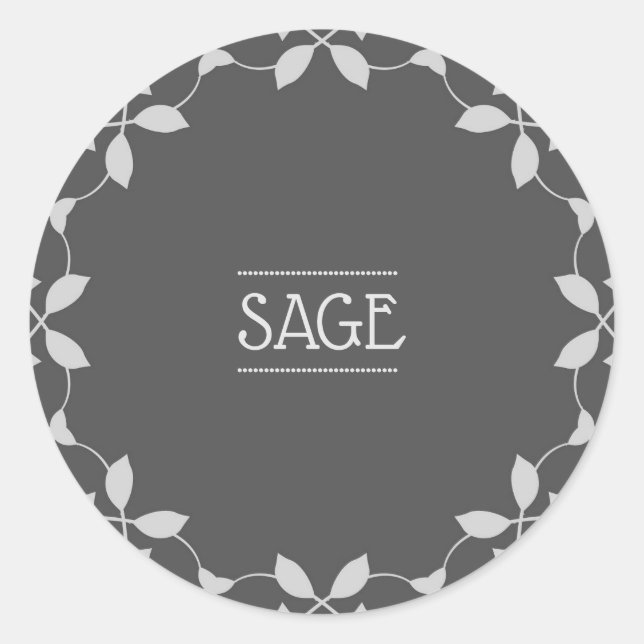 Sage Spice Jar Aufkleber Etiketten (Vorderseite)