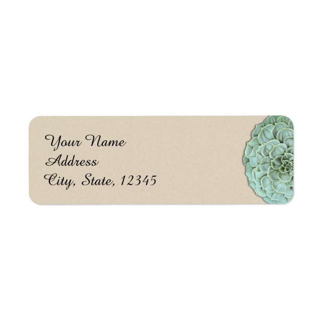 Sage Succulent Wedding Label (Vorne)
