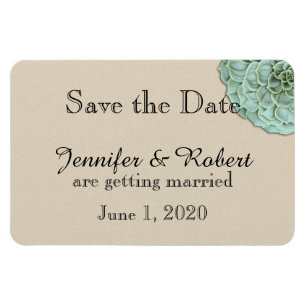 Sage Succulent Wedding Save the Date Magnet