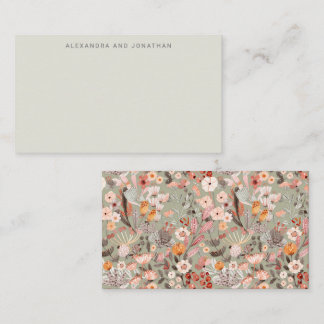 Sage Taupe Floral Boho Individuelle Name Geschenkv Mitteilungskarte
