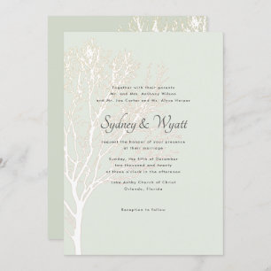 Sage Tree Parents Names Custom Wedding Invitation