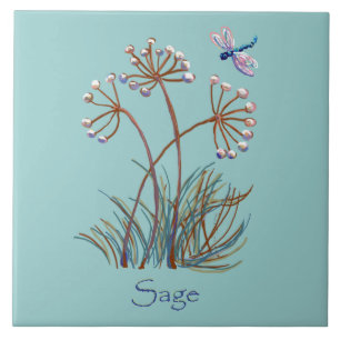 Sage und Libelle Fliese
