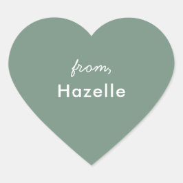 Sage vert coeur forme valentine's sticker