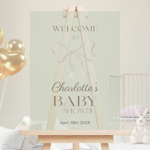 Sage Vert Élégant Nœud Bienvenue Baby Shower