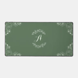 Sage Vert Floral Bordure Personnalisé Nom Bureau M