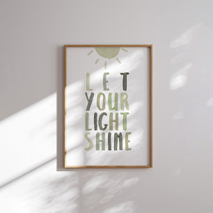 Sage vert laissez votre affiche brillante