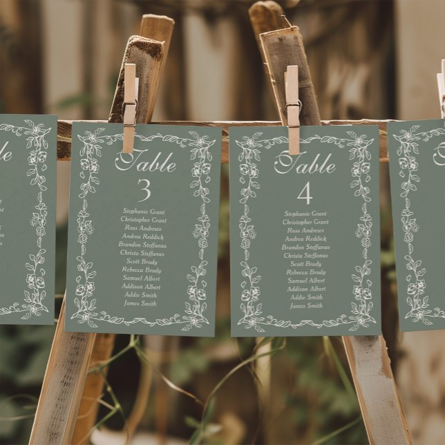 Sage Vintage Hochzeit Sitzplan Schild Karten (Von Creator hochgeladen)