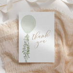 Sage Watercolor Ballon Eucalyptus Baby Dusche Dankeskarte<br><div class="desc">Ein besonderes Dankeschön an Ihre Baby Duschgäste mit diesen Karten,  mit einem Salbei grünen Aquarellballon mit Eukalyptus.</div>