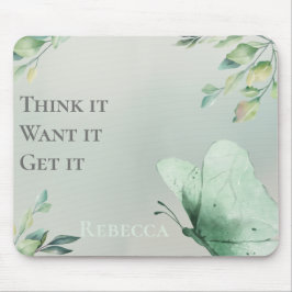 Sage Watercolor Motivational Personalized  Mousepad