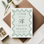 Sage Wavy Border 60. Geburtstag Einladung<br><div class="desc">Diese moderne Einladung zum Geburtstag wurde entworfen, um sich mit unserer Wavy Border Collection abzustimmen. Sie zeichnet sich durch die trendige und beliebte, wellenförmige Grenze in Salbei-Farbe auf weißem Hintergrund aus. Wenn Sie gewollt haben, Ihren Gast mit einem farbenfrohen Pop auf Ihre trendige Einladung aufmerksam zu machen, ist diese Suite...</div>