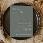 SAGE Wedding Drink Bar Menu 12x18 Card Einladung<br><div class="desc">Die SAGE Collection ist frisch, modern und perfekt für die böhmische Hochzeit oder Gender-neutrale Feier. Es zeichnet sich durch einen atemberaubenden, modernen Skript-Schriftart aus, gepaart mit einem prächtigen Salbei-Grün-Farbton und schafft ein gleichzeitig schlichtes und elegantes Aussehen. Diese Kollektion ist perfekt für Paare, die gewollt haben, an ihrem besonderen Tag ein...</div>