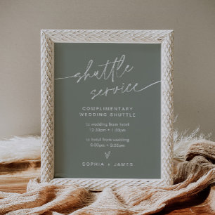 SAGE Wedding Shuttle Service Sign Poster