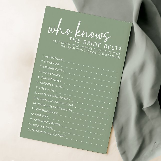 Sage Wer das beste Brautparty-Spiel kennt (Von Creator hochgeladen)