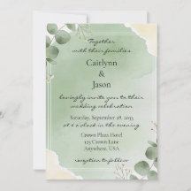 Sage Whisper Botanical Wedding Invitations