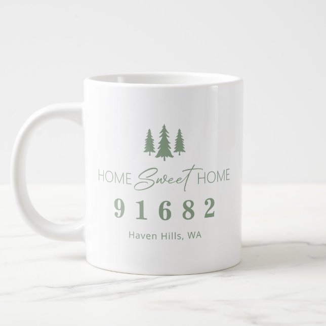 Sage White Zuhause Sweet Zuhause Personalisierter  Jumbo-Tasse (Links)