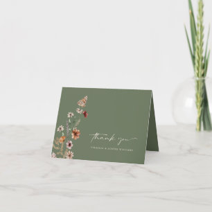 Sage Wildblume Hochzeit Dankeschön Karte