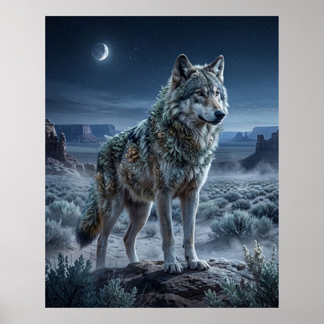 Sage Wolf Desert Moon remains the same as it appea Poster (Vorne)