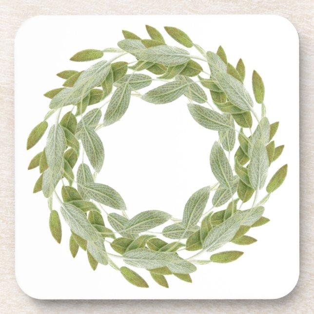 SAGE WREATH Hard Plastic Untersetzer (Vorderseite)