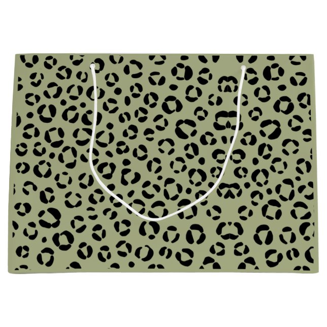 Saged Leopard Große Geschenktüte (Vorderseite)