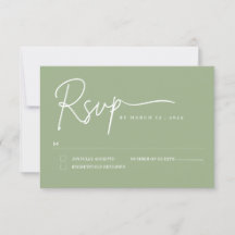 sagegreen minimaliste mariage manuscrit carte RSVP