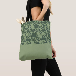 Sagegrün abstraktes Korallen-Blumen nahtloses Must Tasche