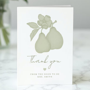 Sagegrüne Perfect Pear Bridal Shower  Dankeskarte