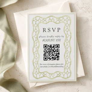 Sagegrünes französisches Gitterwerk Hochzeit RSVP Karte