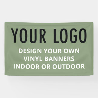 Sagegrünes Vinylbanner Innen- oder Außenbereich in Banner