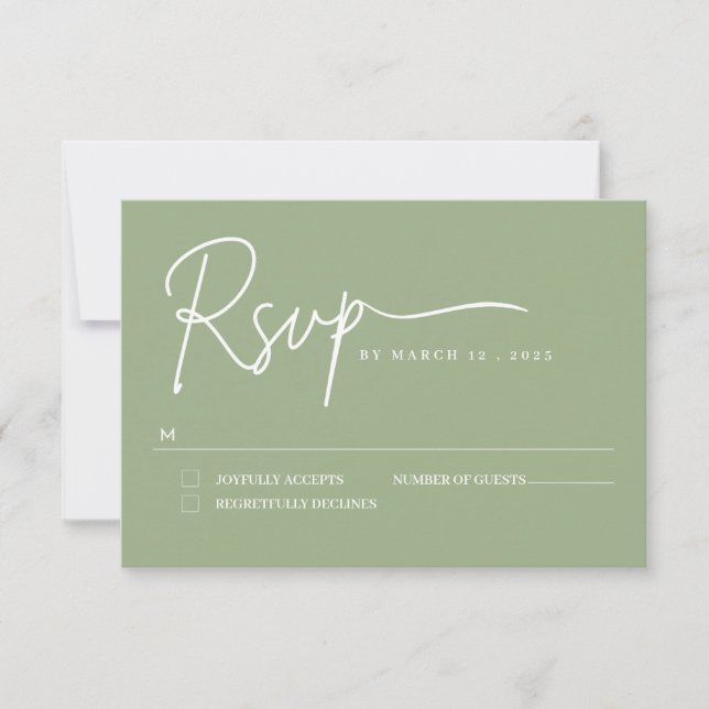 sagekräftige RSVP-Karte RSVP Karte (Vorderseite)