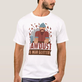 Sägemehl ist Mann-Glitzer-lustige T-Shirt