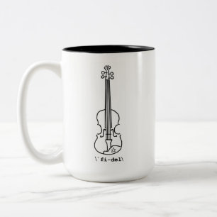 Sägemühle-abstimmende Geigen-Tasse Zweifarbige Tasse