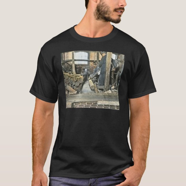 Sägemühle-Arbeitskraft-magische Laternen-Dia 2 T-Shirt (Vorderseite)
