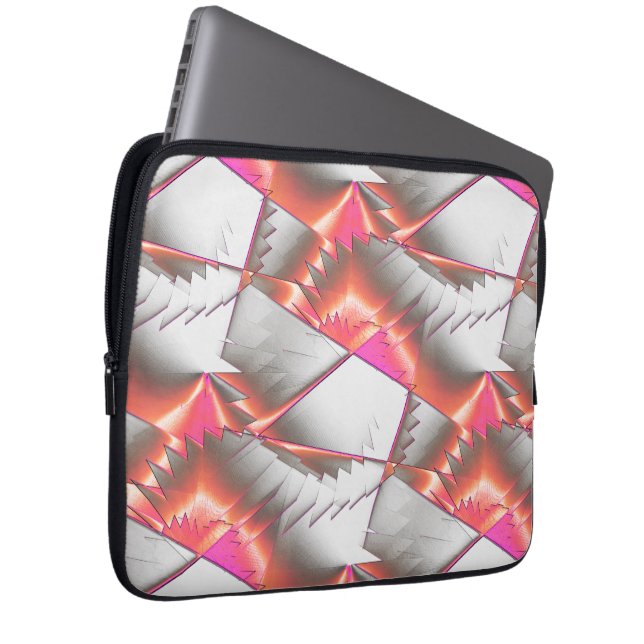 Sägen oder Zickzack von pfirsichfarbenem bis rosa  Laptopschutzhülle (Vorne Rechts)