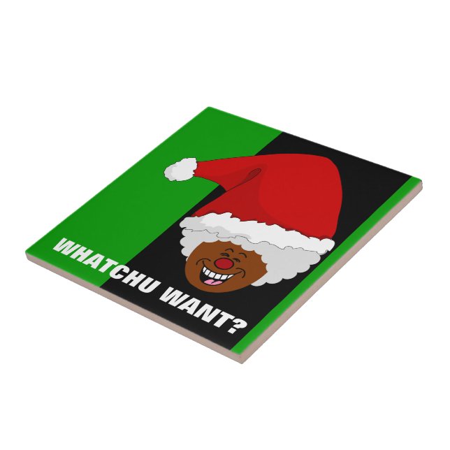 Sagen Sie Black Santa, was Sie zu Weihnachten Gewo Fliese (Seite)