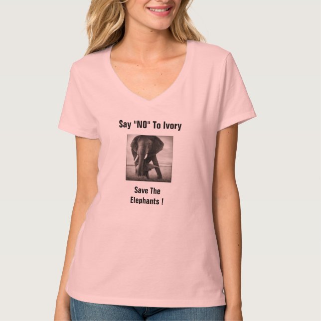 SAGEN SIE, DASS "NEIN" ZUM ELFENBEIN DIE ELEFANTEN T-Shirt (Vorderseite)