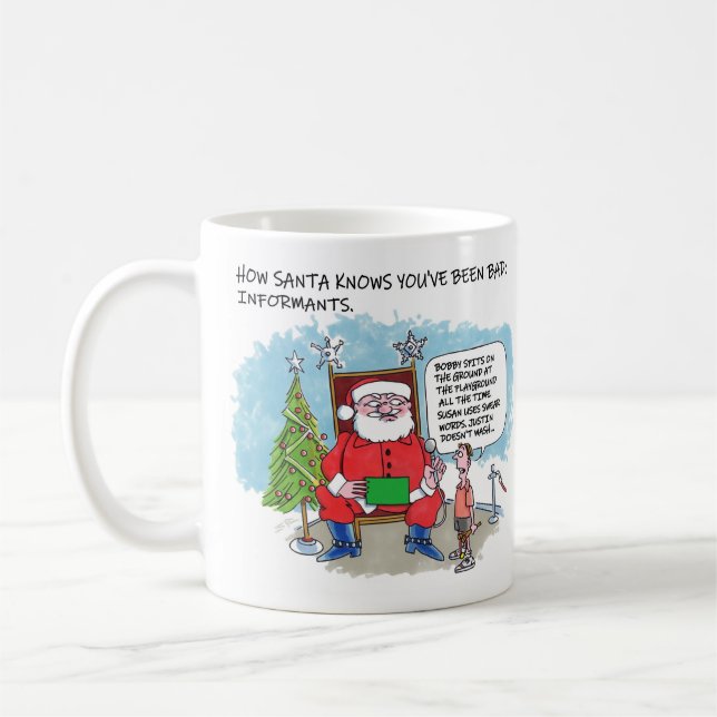 Sagen Sie der Santa 2-seitigen Tasse (Links)