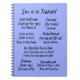 Sagen Sie es im Yiddish Notizbuch Notizblock