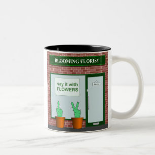 Sagen Sie es mit Blumen Zweifarbige Tasse